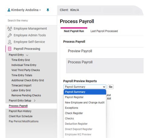 A screenshot of the VCS payroll mobile app