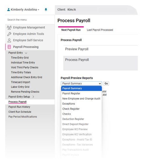 A screenshot of the VCS payroll mobile app